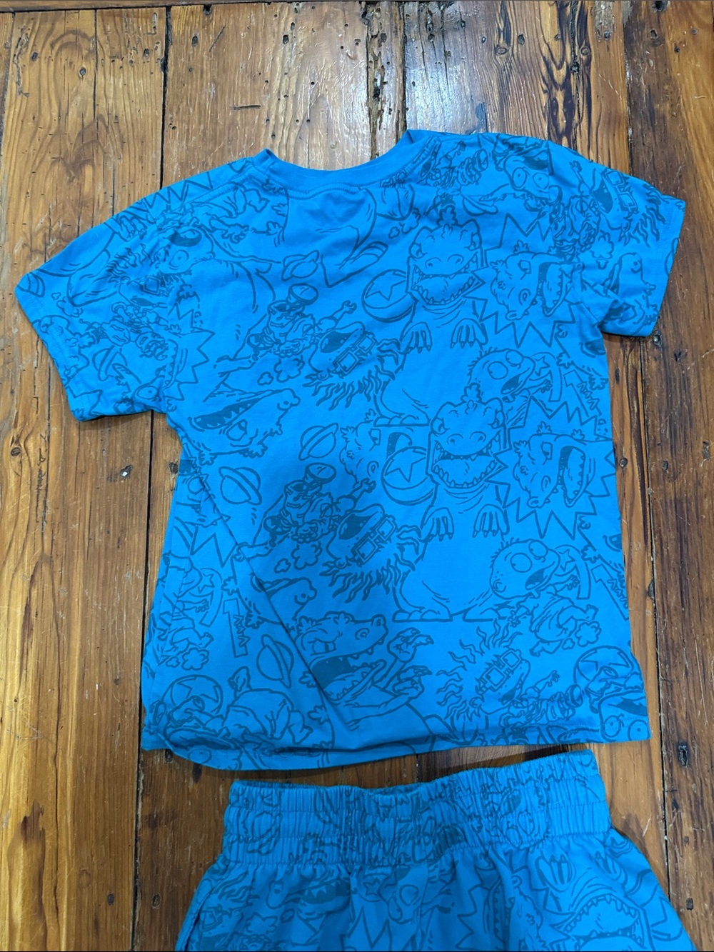 Nickelodeon Bright Blue Rugrats Cartoon Short Pajama Set size medium - Picture 7 of 8